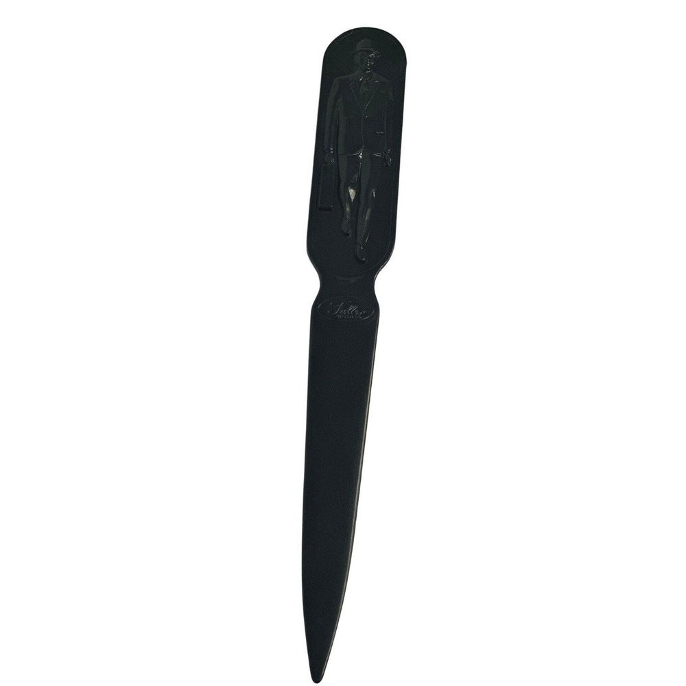 VTG Fuller Brush Black Letter‎ Opener Plastic Man Woman Sides Office USA Durable
